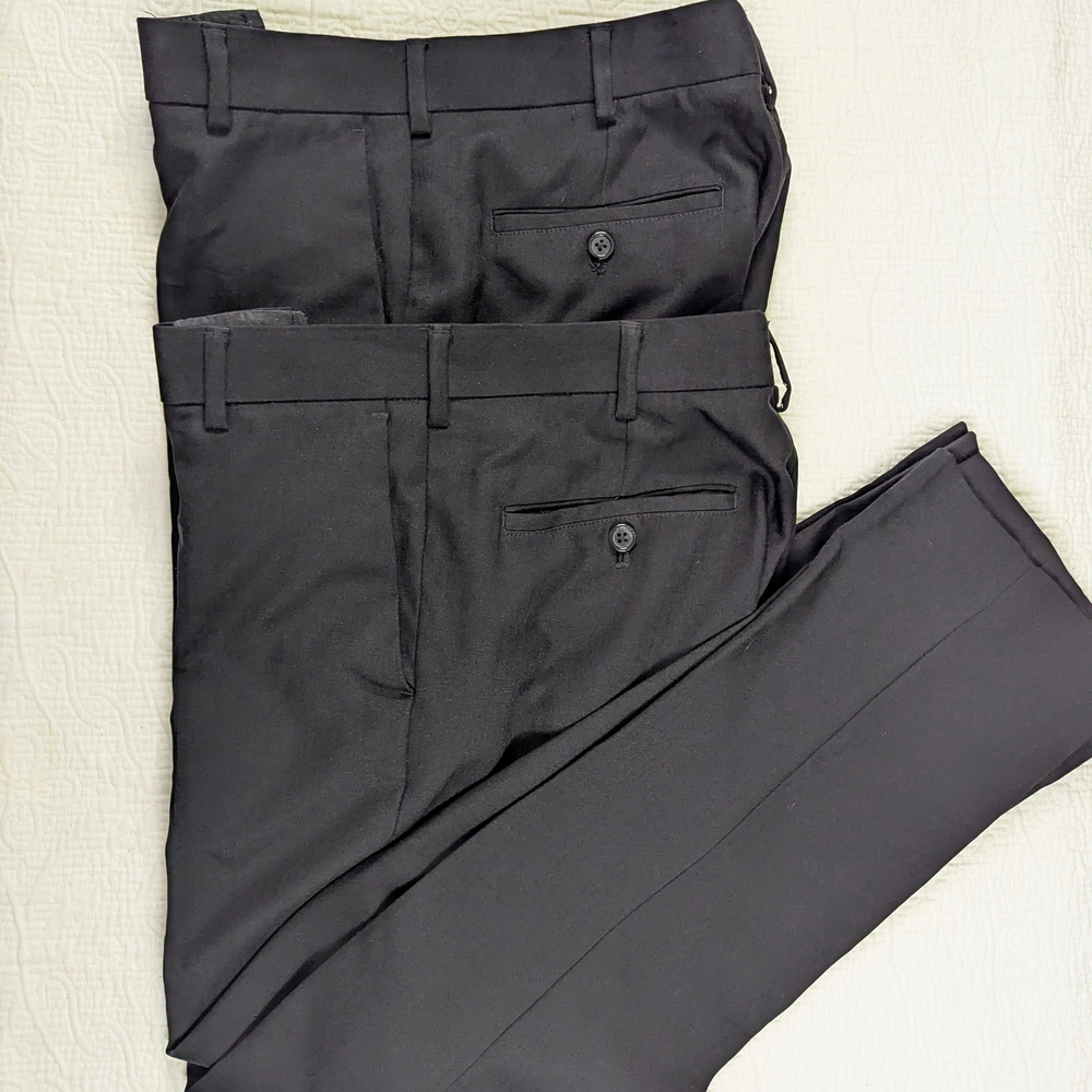Van Heusen Black Dress‎ Pants Men's 30x30 Slim (lot 2)